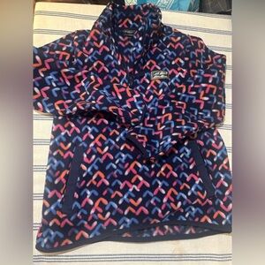 Eddie Bauer Multicolor Chevron Fleece Pullover